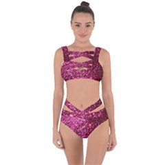 Pink Glitter Bandaged Up Bikini Set  by Amaryn4rt