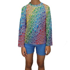 Bubbles Rainbow Colourful Colors Kids  Long Sleeve Swimwear by Amaryn4rt