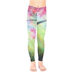 Forests Stunning Glimmer Paintings Sunlight Blooms Plants Love Seasons Traditional Art Flowers Sunsh Kids  Classic Winter Leggings by Amaryn4rt