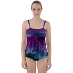 Digital Abstract Party Event Twist Front Tankini Set by Pakjumat