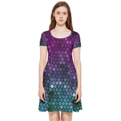 Digital Abstract Party Event Inside Out Cap Sleeve Dress by Pakjumat
