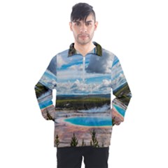 Mountains Trail Forest Yellowstone Men s Half Zip Pullover by Sarkoni