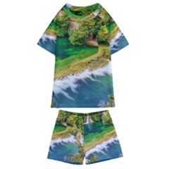 River Waterfall Kids  Swim T-shirt And Shorts Set by Sarkoni