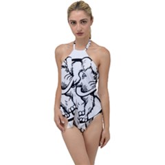 Mammoth Elephant Strong Go With The Flow One Piece Swimsuit by Amaryn4rt