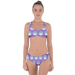 Background Floral Pattern Purple Criss Cross Bikini Set by Amaryn4rt