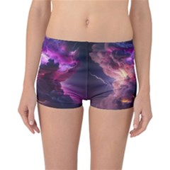 Cloud Heaven Storm Chaos Purple Reversible Boyleg Bikini Bottoms by Sarkoni