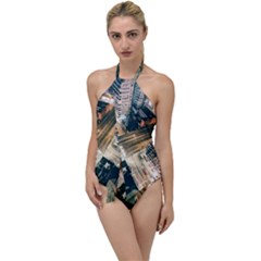 Architecture Buildings City Go With The Flow One Piece Swimsuit by Amaryn4rt