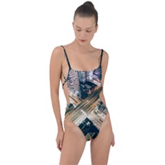 Architecture Buildings City Tie Strap One Piece Swimsuit by Amaryn4rt