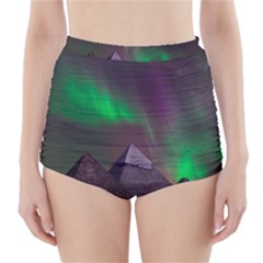 Fantasy Pyramid Mystic Space Aurora High-waisted Bikini Bottoms by Grandong