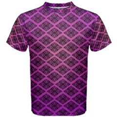 Pattern Texture Geometric Patterns Purple Men s Cotton T-shirt by Dutashop