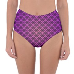Pattern Texture Geometric Patterns Purple Reversible High-waist Bikini Bottoms by Dutashop