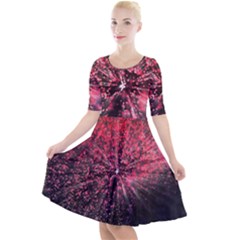 Abstract Background Wallpaper Quarter Sleeve A-line Dress
