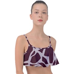 Cracked Pattern Boho Art Design Frill Bikini Top by Grandong