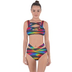 Colorful Background Bandaged Up Bikini Set 