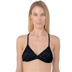 Diagonal Square Black Background Reversible Tri Bikini Top by Apen