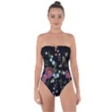 Embroidery Trend Floral Pattern Small Branches Herb Rose Tie Back One Piece Swimsuit View1