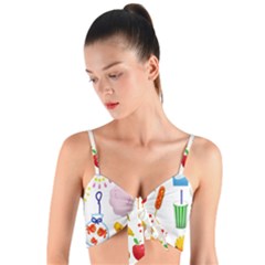 Summer Fair Food Goldfish Woven Tie Front Bralet by Ravend