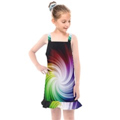 Rainbow Swirl Twirl Kids  Overall Dress