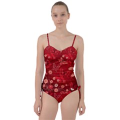 Four Red Butterflies With Flower Illustration Butterfly Flowers Sweetheart Tankini Set