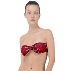 Four Red Butterflies With Flower Illustration Butterfly Flowers Classic Bandeau Bikini Top  by Pakjumat