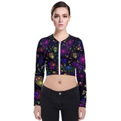Stained Glass Crystal Art Long Sleeve Zip Up Bomber Jacket