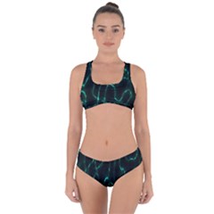 Green Pattern Background Abstract Criss Cross Bikini Set