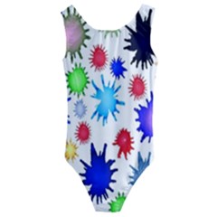 Inks Drops Black Colorful Paint Kids  Cut-out Back One Piece Swimsuit by Hannah976