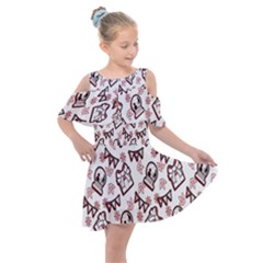 Signs Of Christmas Time  Kids  Shoulder Cutout Chiffon Dress by ConteMonfrey