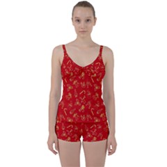 Holy Night - Christmas Symbols  Tie Front Two Piece Tankini by ConteMonfrey