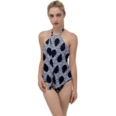 Pattern Beetle Insect Black Grey Go With The Flow One Piece Swimsuit by Hannah976