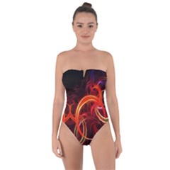 Colorful Prismatic Chromatic Tie Back One Piece Swimsuit