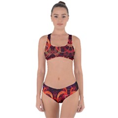 Colorful Prismatic Chromatic Criss Cross Bikini Set