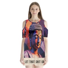 Let That Shit Go Buddha Low Poly (6) Shoulder Cutout Velvet One Piece by 1xmerch