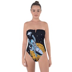 Astronaut Planet Space Science Tie Back One Piece Swimsuit