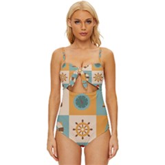 Nautical Elements Collection Knot Front One-piece Swimsuit by Grandong