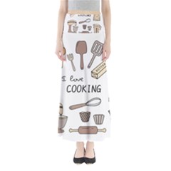 I Love Cooking Baking Utensils Knife Full Length Maxi Skirt