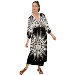 Sun Moon Star Universe Space Grecian Style  Maxi Dress by Ravend