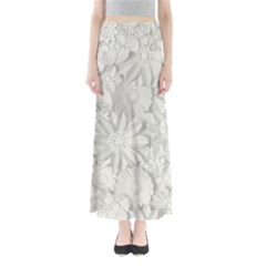Damask, Desenho, Flowers, Gris Full Length Maxi Skirt by nateshop