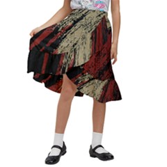 Fabric, Texture, Colorful, Spots Kids  Ruffle Flared Wrap Midi Skirt by nateshop