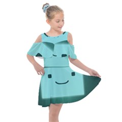 Adventure Time Bmo Kids  Shoulder Cutout Chiffon Dress by Sarkoni