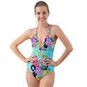 Adventure Time Cartoon Halter Cut-Out One Piece Swimsuit View1