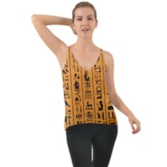 Egyptian Hieroglyphs Ancient Egypt Letters Papyrus Background Vector Old Egyptian Hieroglyph Writing Chiffon Cami by Hannah976