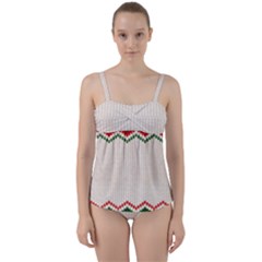 Merry Christmas Happy New Year Twist Front Tankini Set by artworkshop