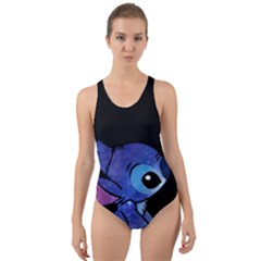 Stitch Love Cartoon Cute Space Cut-out Back One Piece Swimsuit by Bedest