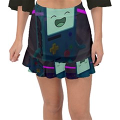 Bmo In Space  Adventure Time Beemo Cute Gameboy Fishtail Mini Chiffon Skirt by Bedest