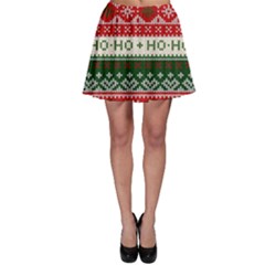 Ugly Sweater Merry Christmas  Skater Skirt by artworkshop