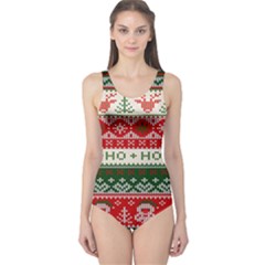 Ugly Sweater Merry Christmas  One Piece Swimsuit by artworkshop
