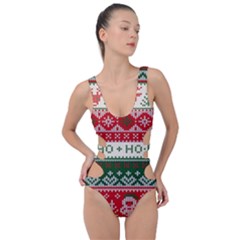Ugly Sweater Merry Christmas  Side Cut Out Swimsuit by artworkshop