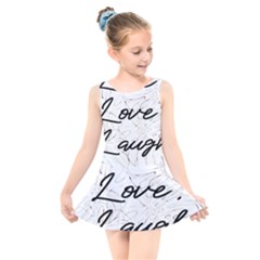 Live Love Laugh Monstera  Kids  Skater Dress Swimsuit by ConteMonfrey