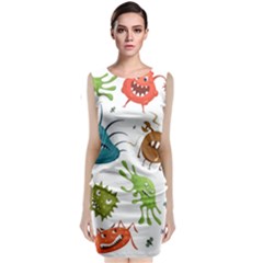 Dangerous Streptococcus Lactobacillus Staphylococcus Others Microbes Cartoon Style Vector Seamless P Classic Sleeveless Midi Dress by Ravend